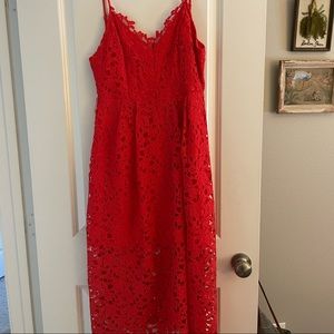 Red lace dress